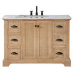 Meuble-lavabo Hervas avec plateau en marbre naturel sans miroir