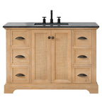 Meuble-lavabo Hervas avec plateau en marbre naturel sans miroir