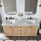Meuble-lavabo Hervas avec plateau en marbre naturel sans miroir