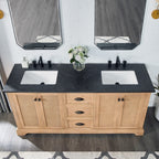 Meuble-lavabo Hervas avec plateau en marbre naturel sans miroir
