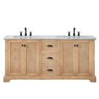 Meuble-lavabo Hervas avec plateau en marbre naturel sans miroir