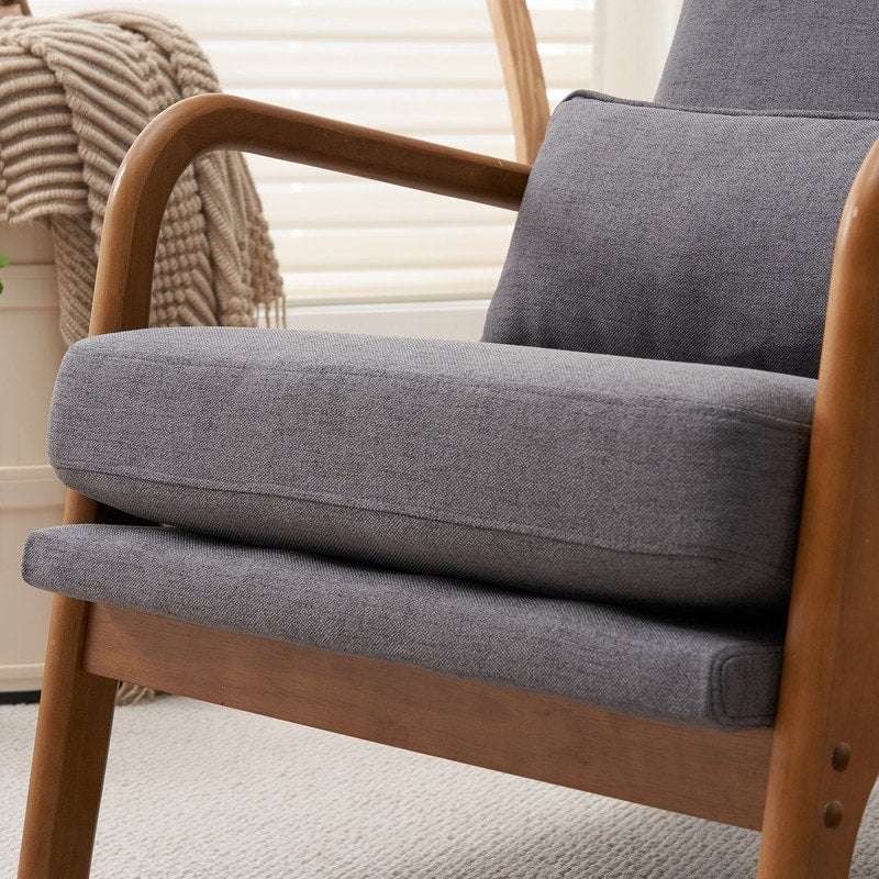 Chaise de loisirs à dossier haut en bois massif avec accoudoirs et dossier, chaise d'appoint