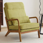 High Back Solid Wood Armrest Backrest Leisure Chair Accent Chair