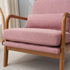 High Back Solid Wood Armrest Backrest Leisure Chair Accent Chair