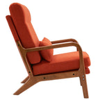 High Back Solid Wood Armrest Backrest Leisure Chair Accent Chair