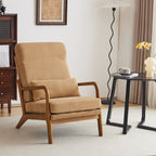 High Back Solid Wood Armrest Backrest Leisure Chair Accent Chair