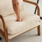 High Back Solid Wood Armrest Backrest Leisure Chair Accent Chair