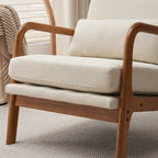 High Back Solid Wood Armrest Backrest Leisure Chair Accent Chair