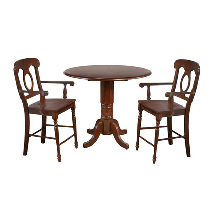 Tabourets de bar en bois à dossier haut - 42,5 - Marron - Lot de 2
