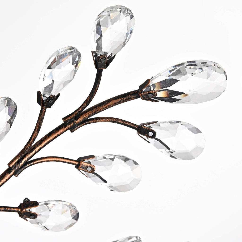 Plafonnier Holly à 4 lumières avec feuilles de cristal