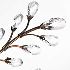 Plafonnier Holly à 4 lumières avec feuilles de cristal