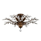 Plafonnier Holly à 4 lumières avec feuilles de cristal