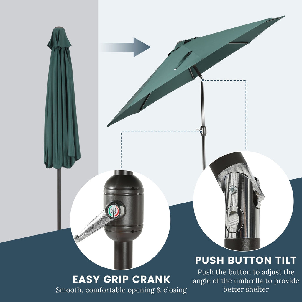 Holme 9-foot Steel Market Patio Umbrella with Tilt-and-Crank
