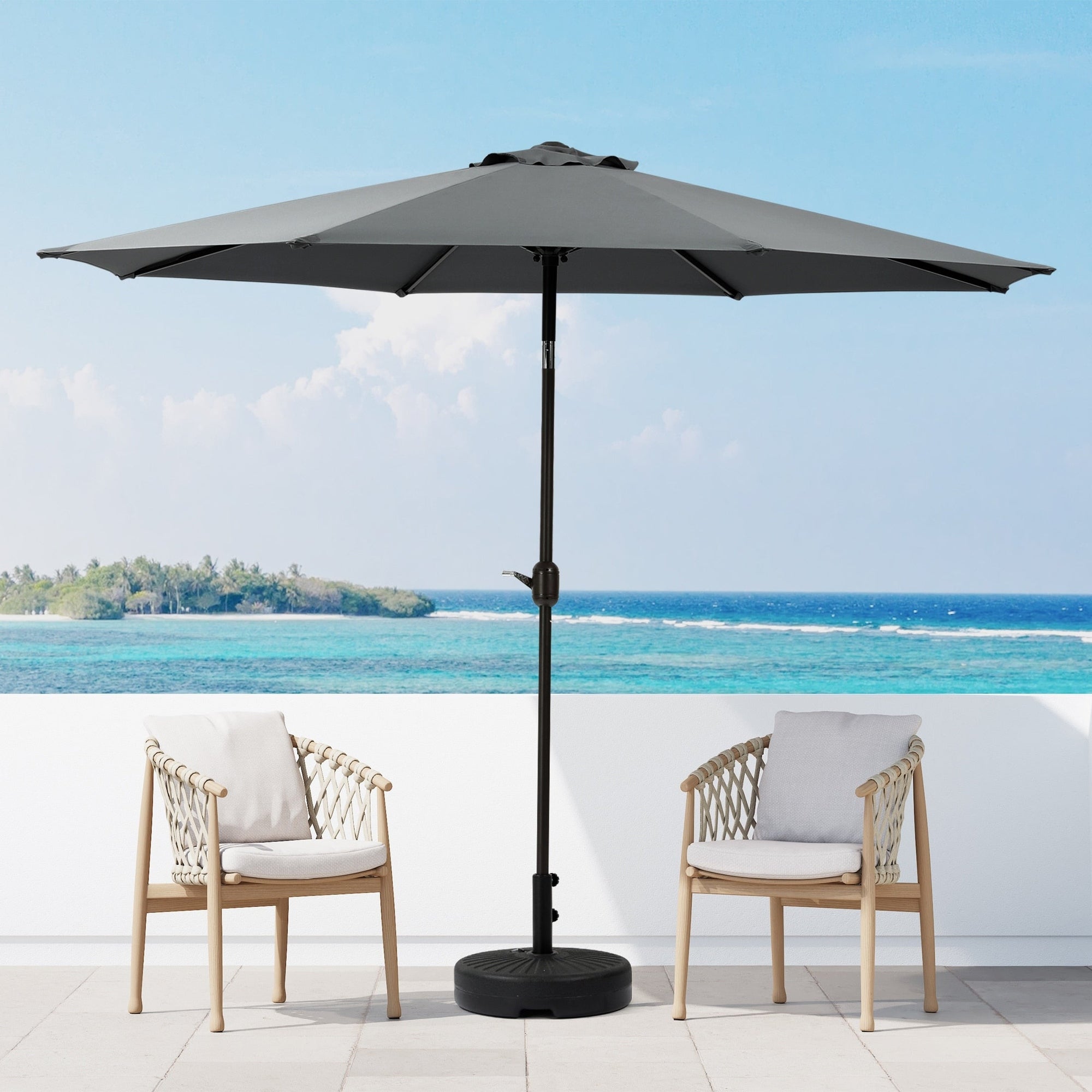 Holme 9-foot Steel Market Patio Umbrella with Tilt-and-Crank