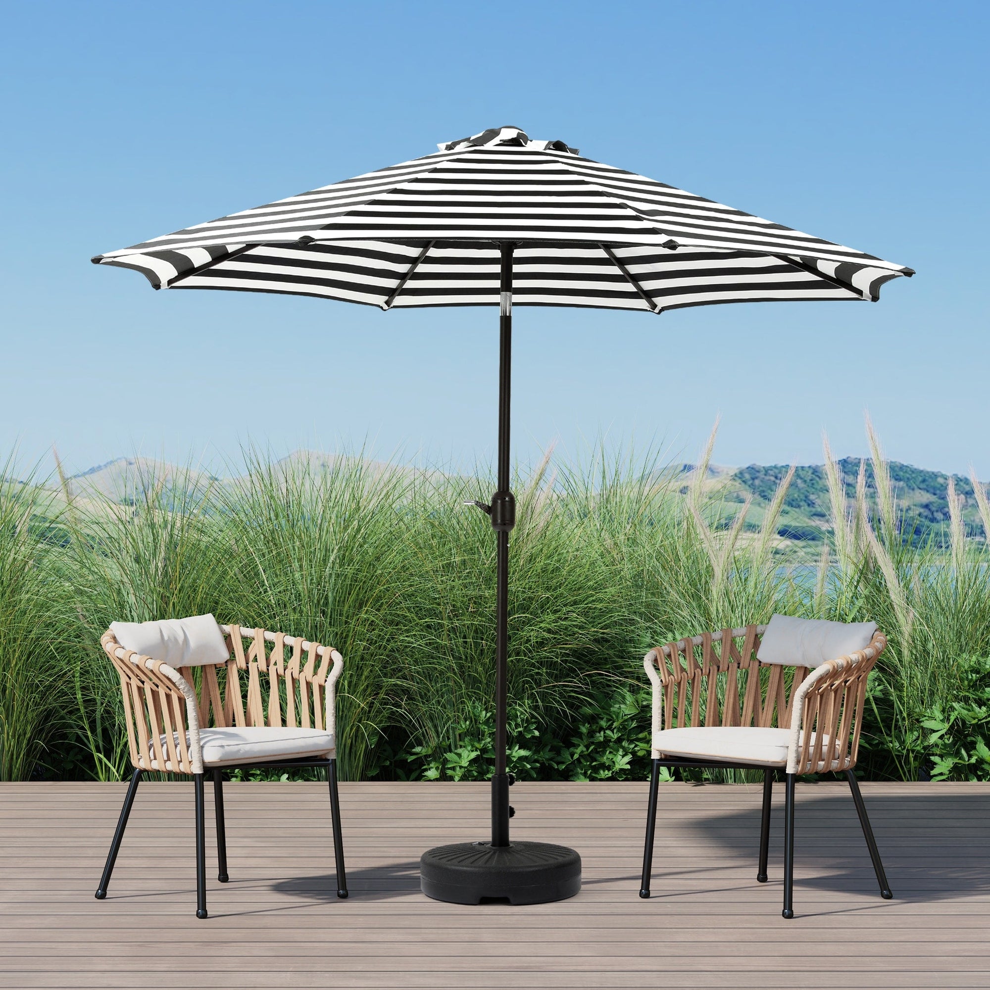 Holme 9-foot Steel Market Patio Umbrella with Tilt-and-Crank