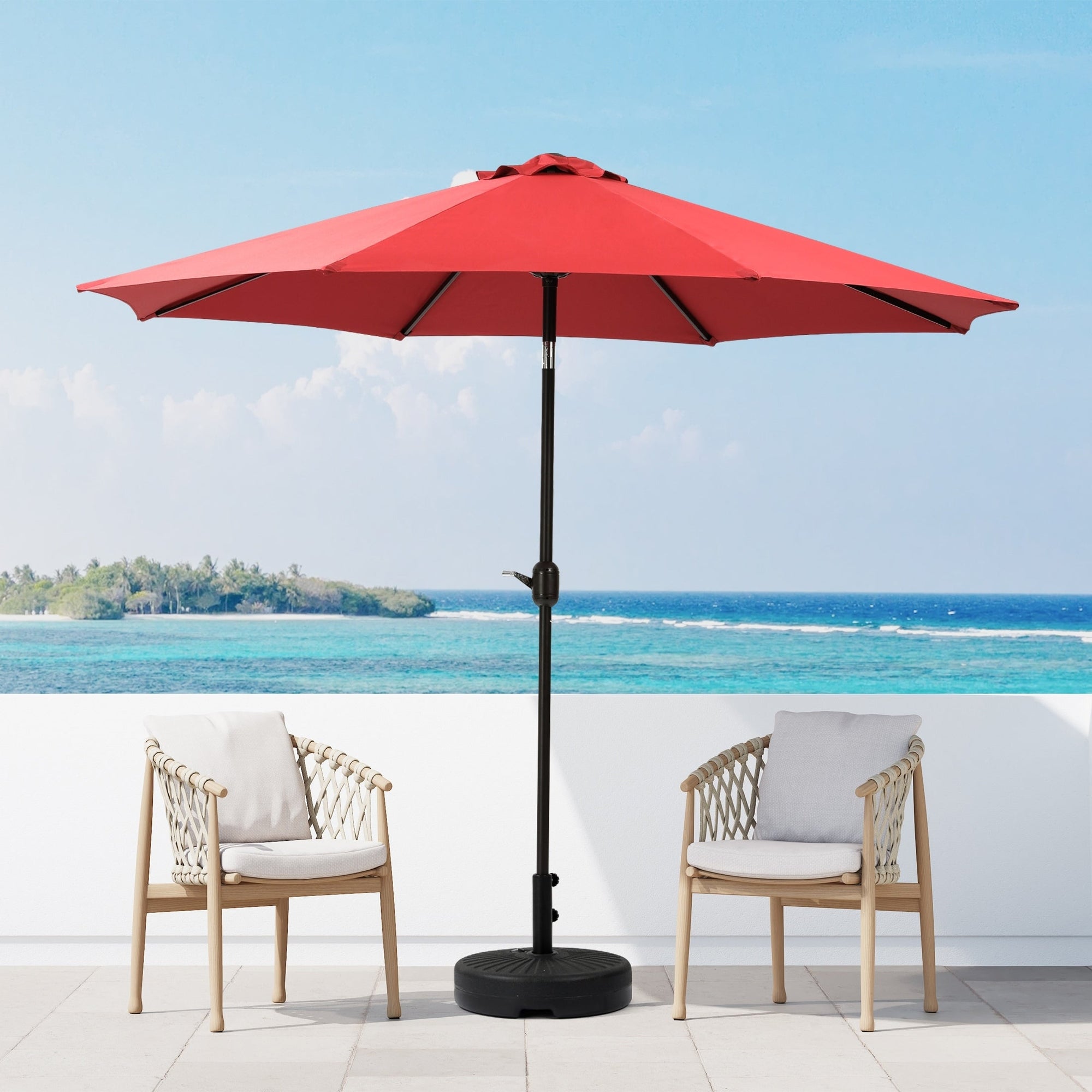 Holme 9-foot Steel Market Patio Umbrella with Tilt-and-Crank