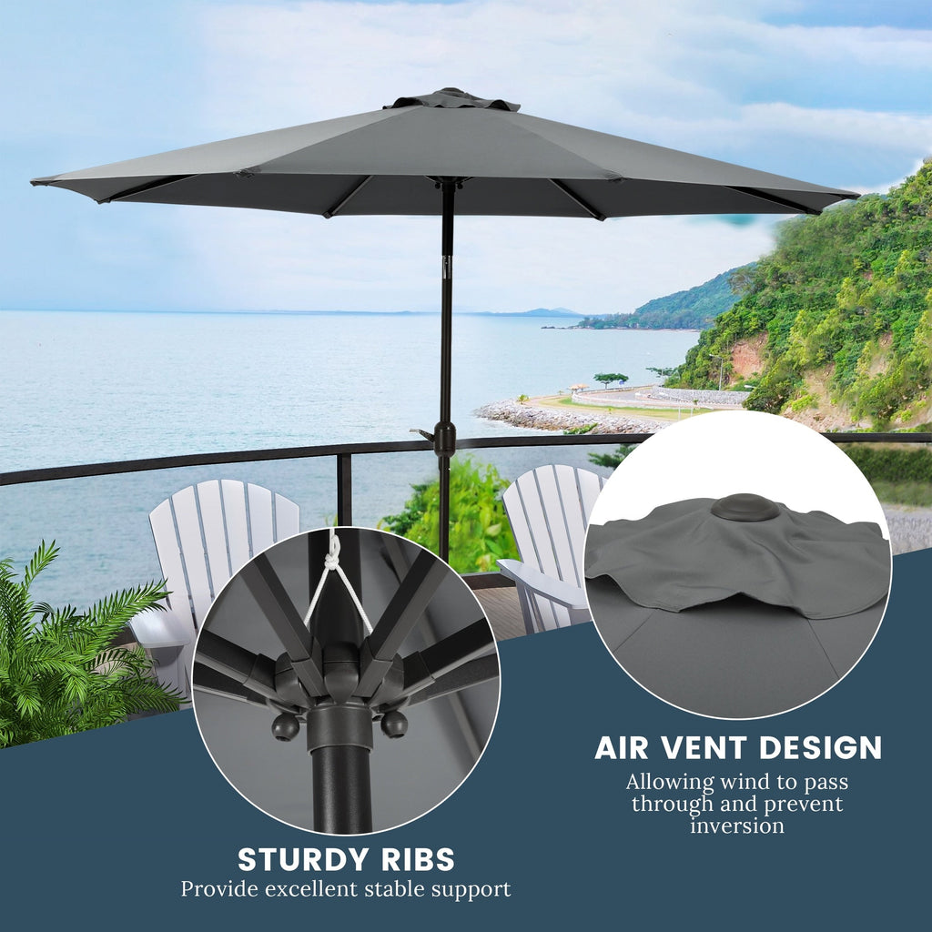 Holme 9-foot Steel Market Patio Umbrella with Tilt-and-Crank