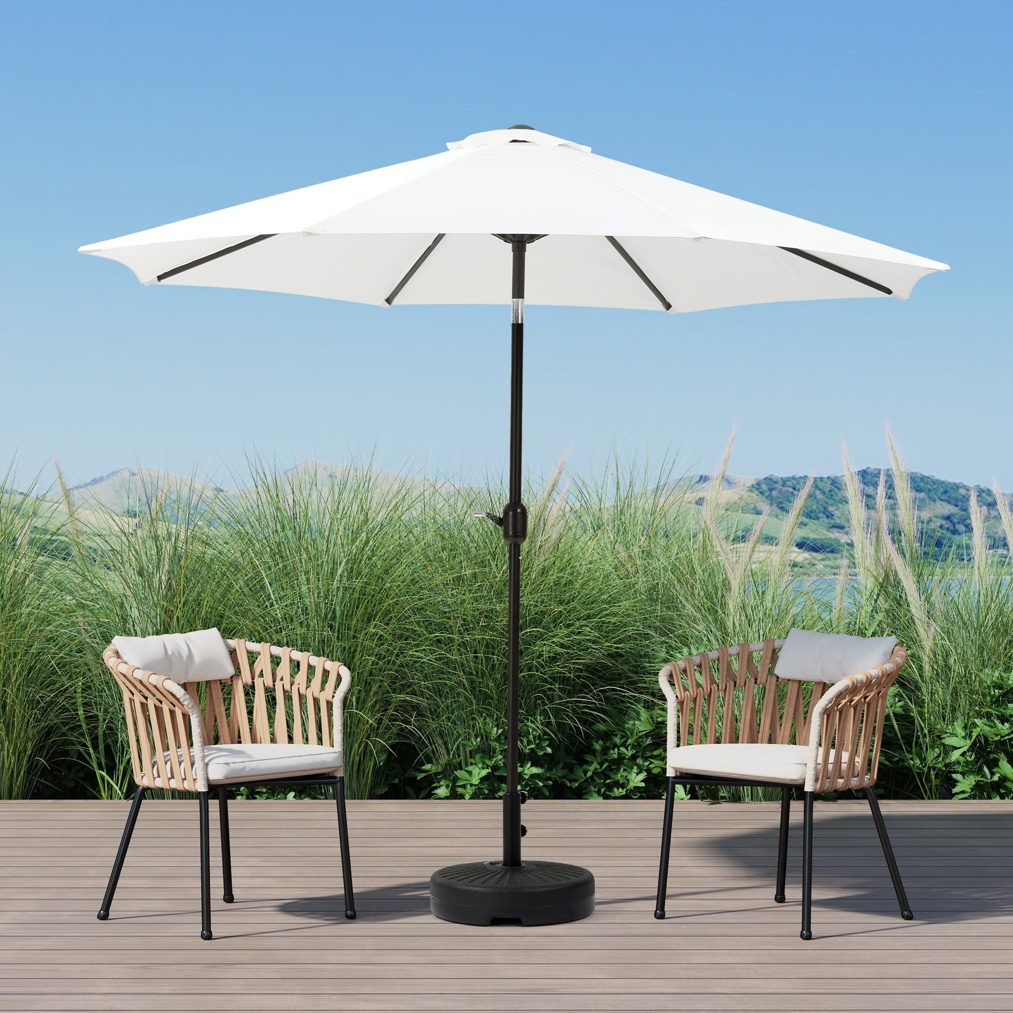 Holme 9-foot Steel Market Patio Umbrella with Tilt-and-Crank