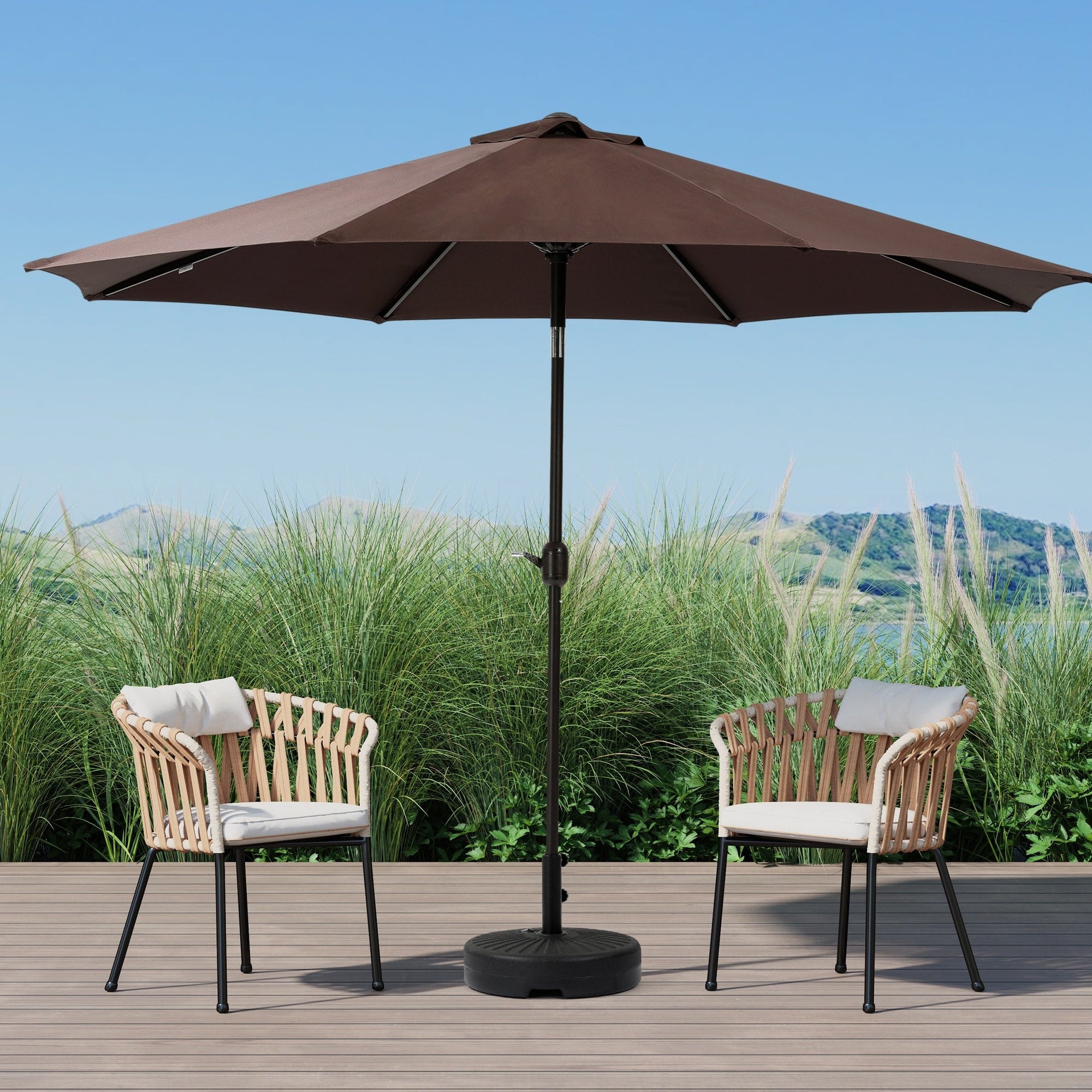 Holme 9-foot Steel Market Patio Umbrella with Tilt-and-Crank