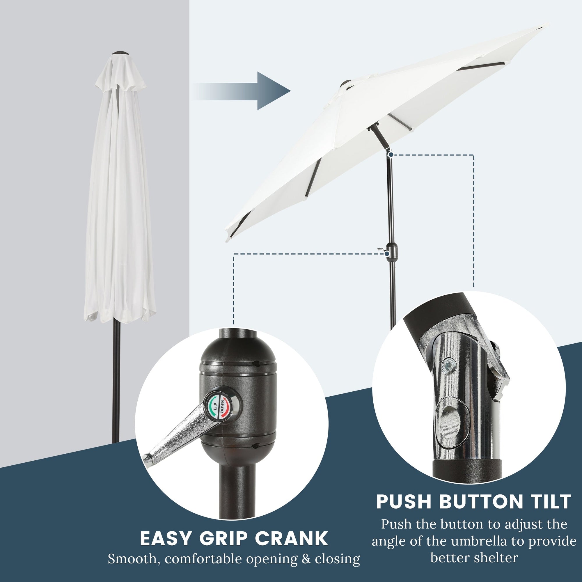 Holme 9-foot Steel Market Patio Umbrella with Tilt-and-Crank