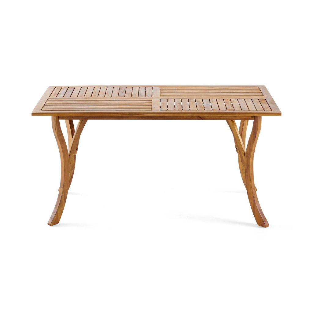 Ensemble de salle à manger d'extérieur Holomn 7 pièces en bois d'acacia avec chaises en corde par Christopher Knight Home