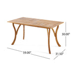 Ensemble de salle à manger d'extérieur Holomn 7 pièces en bois d'acacia avec chaises en corde par Christopher Knight Home