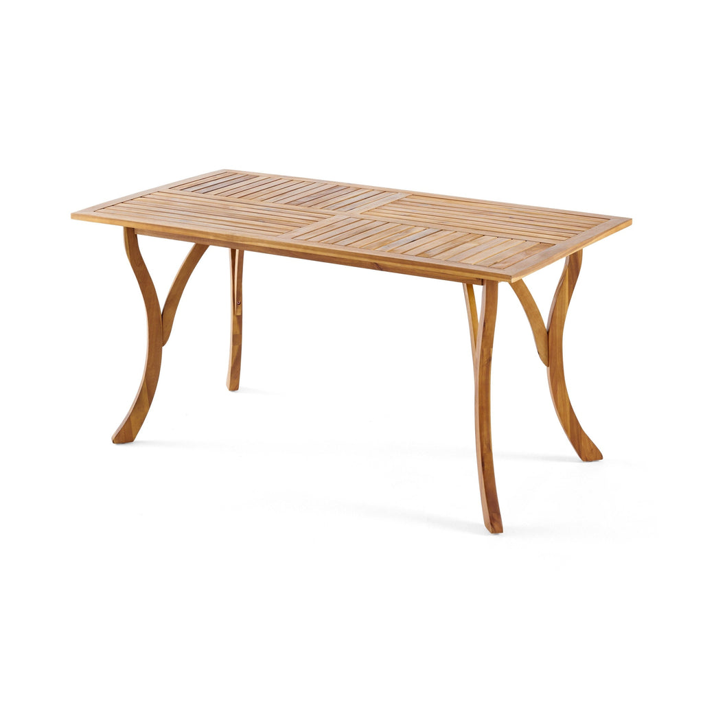 Ensemble de salle à manger d'extérieur Holomn 7 pièces en bois d'acacia avec chaises en corde par Christopher Knight Home