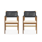 Ensemble de salle à manger d'extérieur Holomn 7 pièces en bois d'acacia avec chaises en corde par Christopher Knight Home