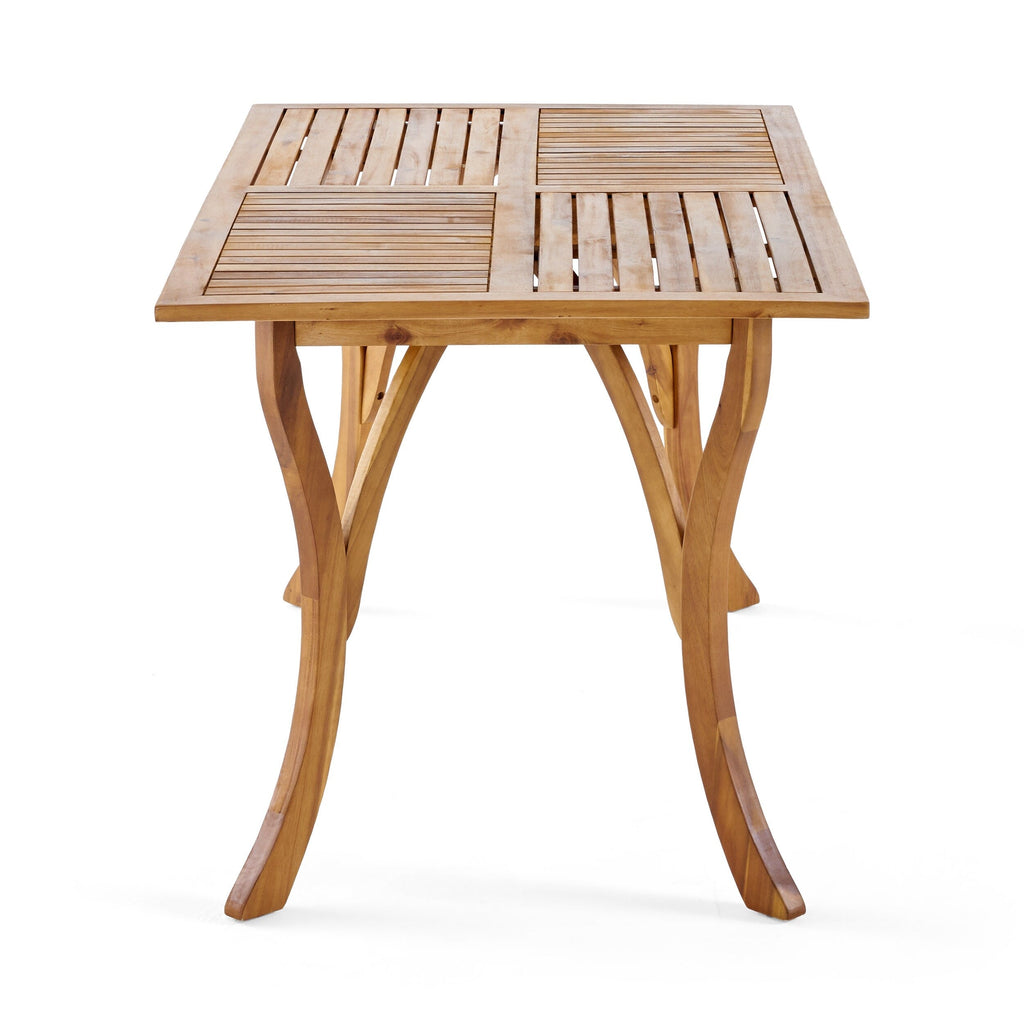 Ensemble de salle à manger d'extérieur Holomn 7 pièces en bois d'acacia avec chaises en corde par Christopher Knight Home