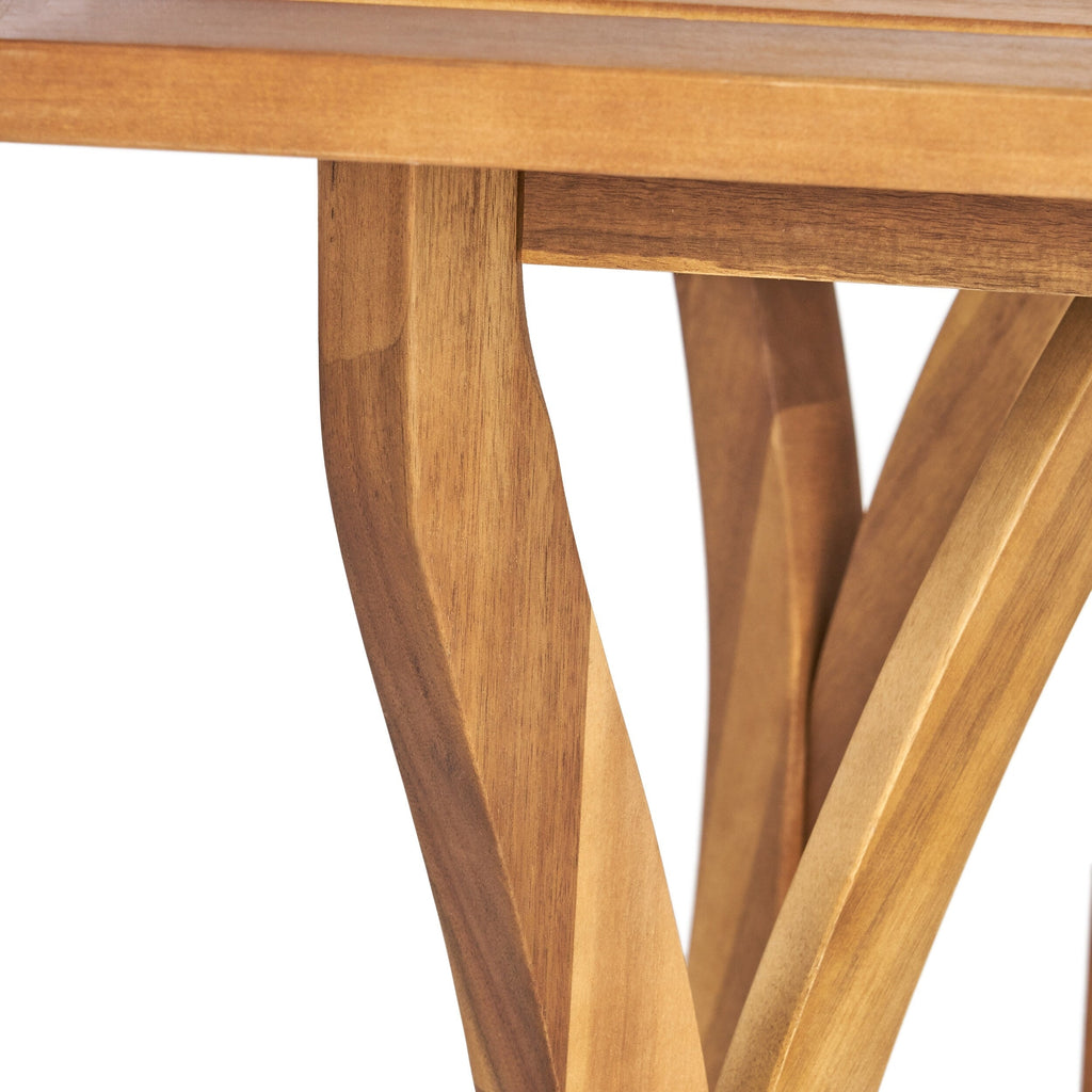 Ensemble de salle à manger d'extérieur Holomn 7 pièces en bois d'acacia avec chaises en corde par Christopher Knight Home