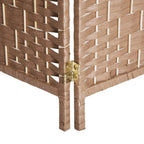 Paravent de séparation HomCom en osier tressé, 4 panneaux, 1,8 m de haut, en bois blond naturel