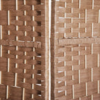 Paravent de séparation HomCom en osier tressé, 4 panneaux, 1,8 m de haut, en bois blond naturel