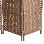 Paravent de séparation HomCom en osier tressé, 4 panneaux, 1,8 m de haut, en bois blond naturel