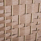Paravent de séparation HomCom en osier tressé, six panneaux, 1,80 m de haut, bois blond naturel