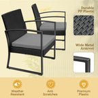 Ensemble de bistrot d'extérieur Homall 3 pièces en plastique avec coussin et table