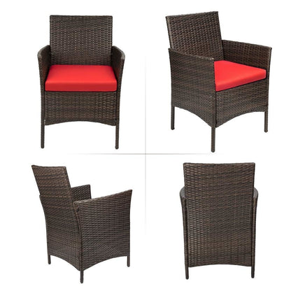 Ensemble de meubles de jardin Homall 3 pièces, chaises en rotin synthétique avec table