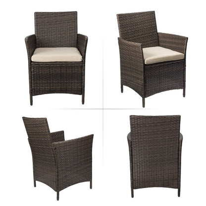 Ensemble de meubles de jardin Homall 3 pièces, chaises en rotin synthétique avec table