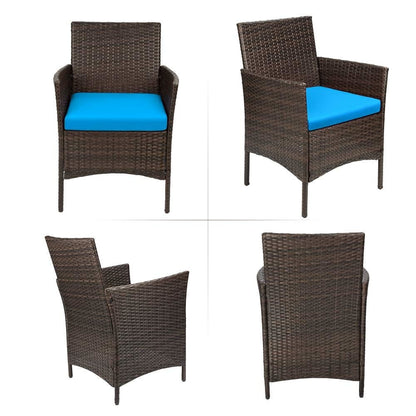 Ensemble de meubles de jardin Homall 3 pièces, chaises en rotin synthétique avec table