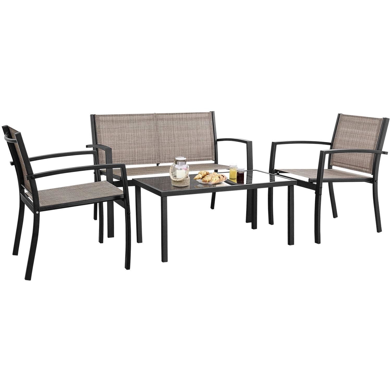 Ensemble de meubles de jardin d'extérieur Homall 4 pièces