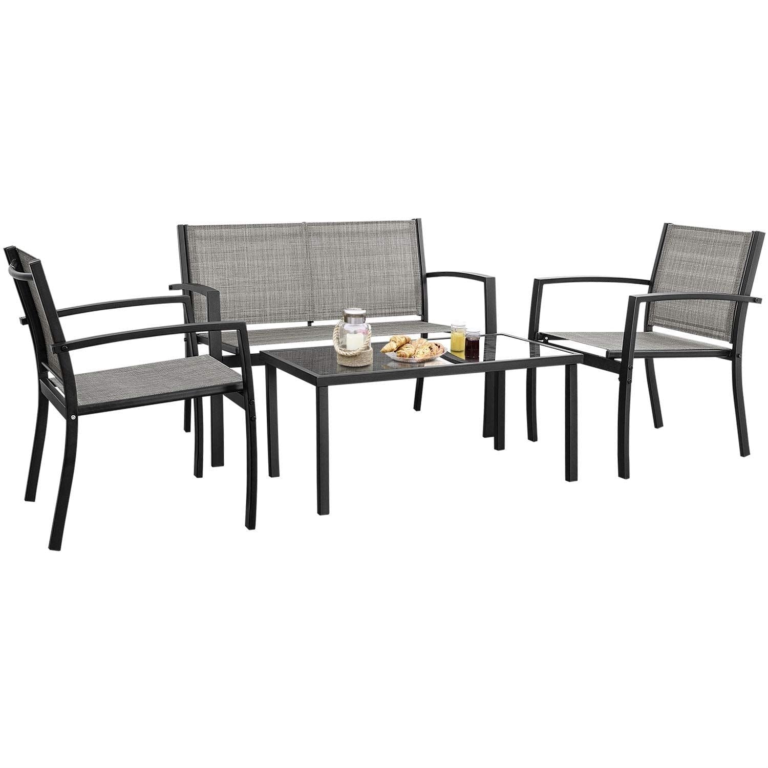 Ensemble de meubles de jardin d'extérieur Homall 4 pièces