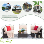 Ensemble de meubles de patio Homall 6 pièces, canapé d'extérieur sectionnel en rotin, tissage manuel, ensemble de conversation pour patio en osier