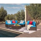 Ensemble de meubles de patio Homall 6 pièces, canapé d'extérieur sectionnel en rotin, tissage manuel, ensemble de conversation pour patio en osier