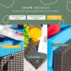 Ensemble de meubles de patio Homall 6 pièces, canapé d'extérieur sectionnel en rotin, tissage manuel, ensemble de conversation pour patio en osier