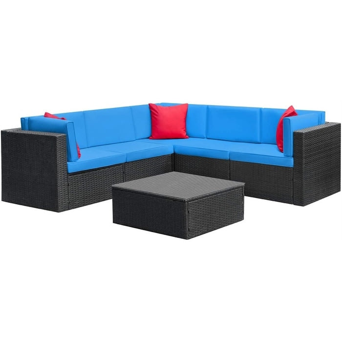 Ensemble de meubles de jardin en rotin et osier Homall 6 pièces