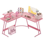 Bureau de jeu en L Homall, bureau d'angle pour ordinateur, bureau d'écriture