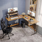 Bureau de jeu en L Homall, bureau d'angle pour ordinateur, bureau d'écriture