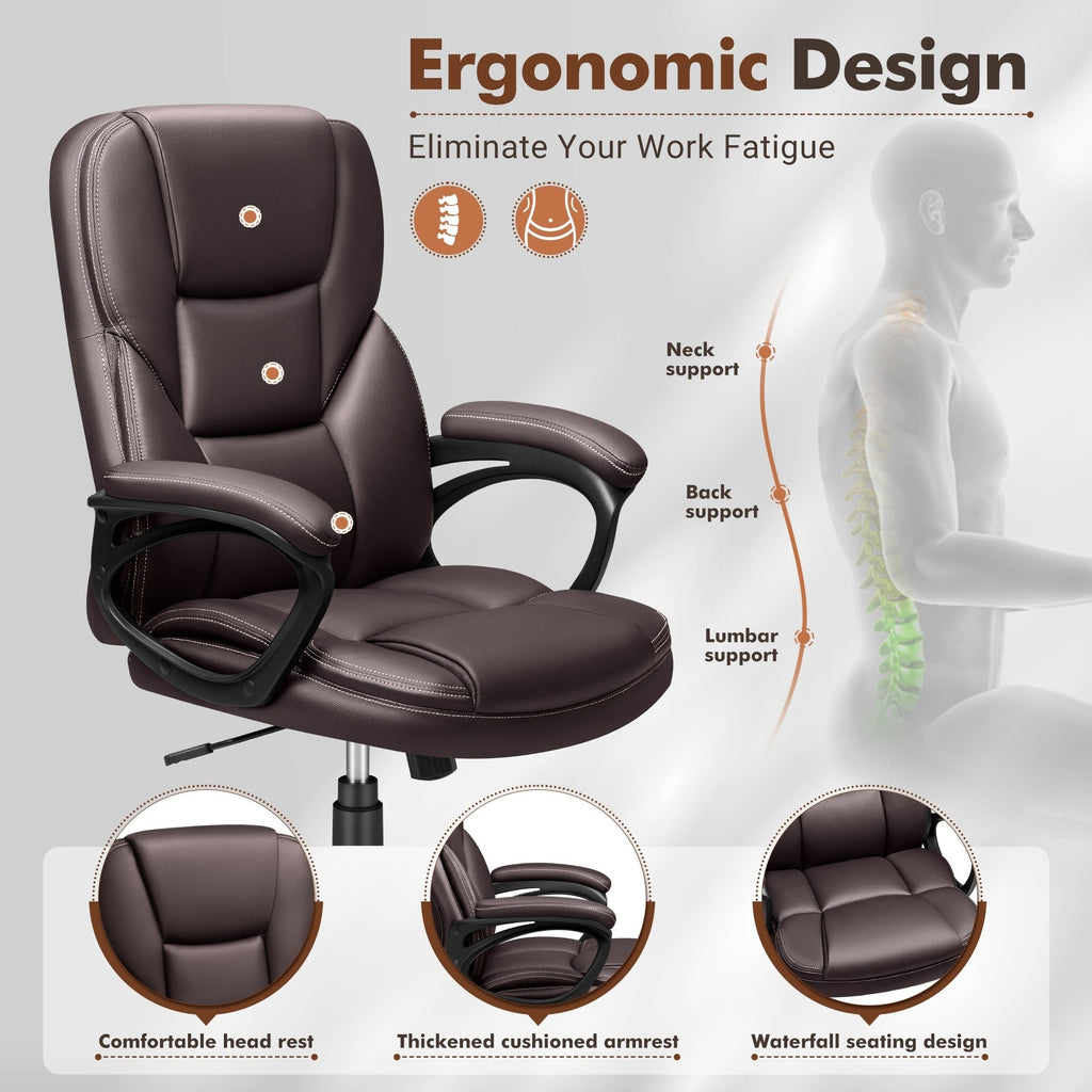 Chaise de bureau ergonomique Homall à dossier haut