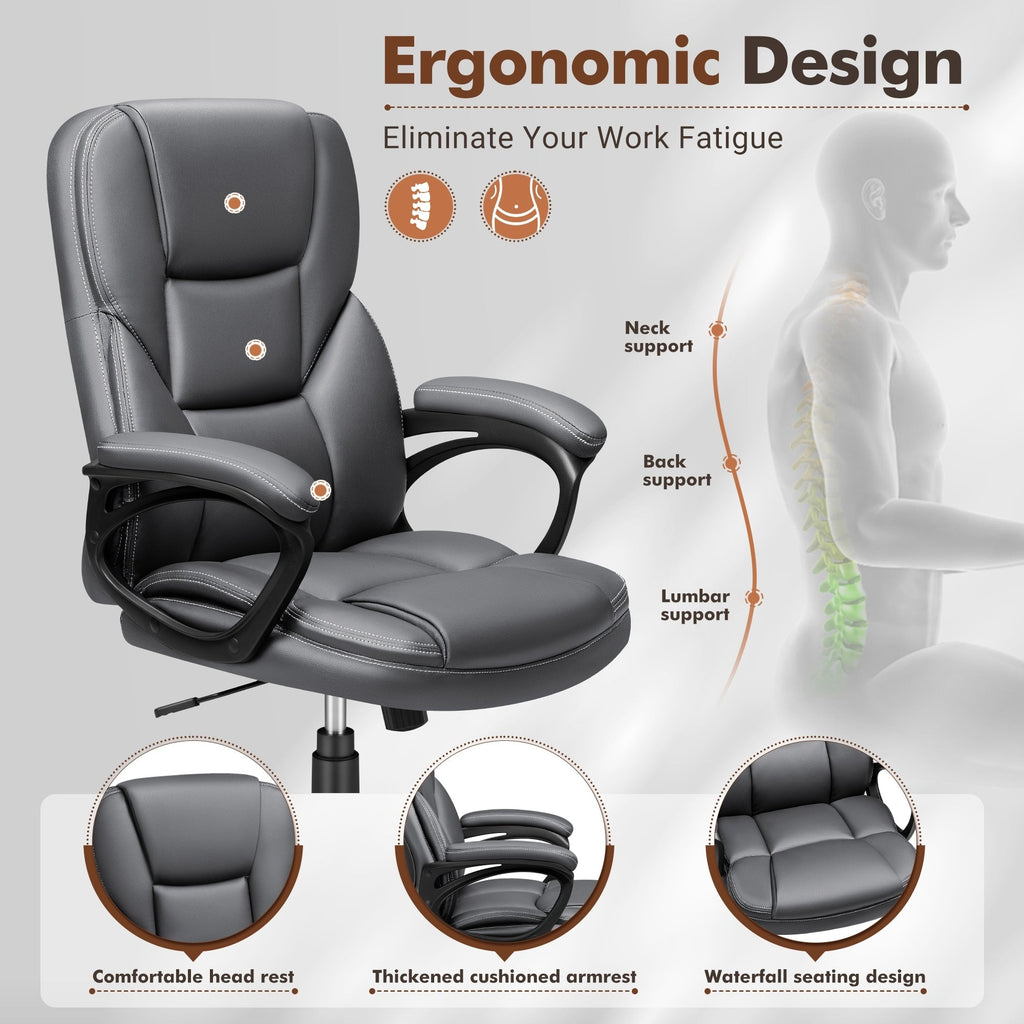 Chaise de bureau ergonomique Homall à dossier haut