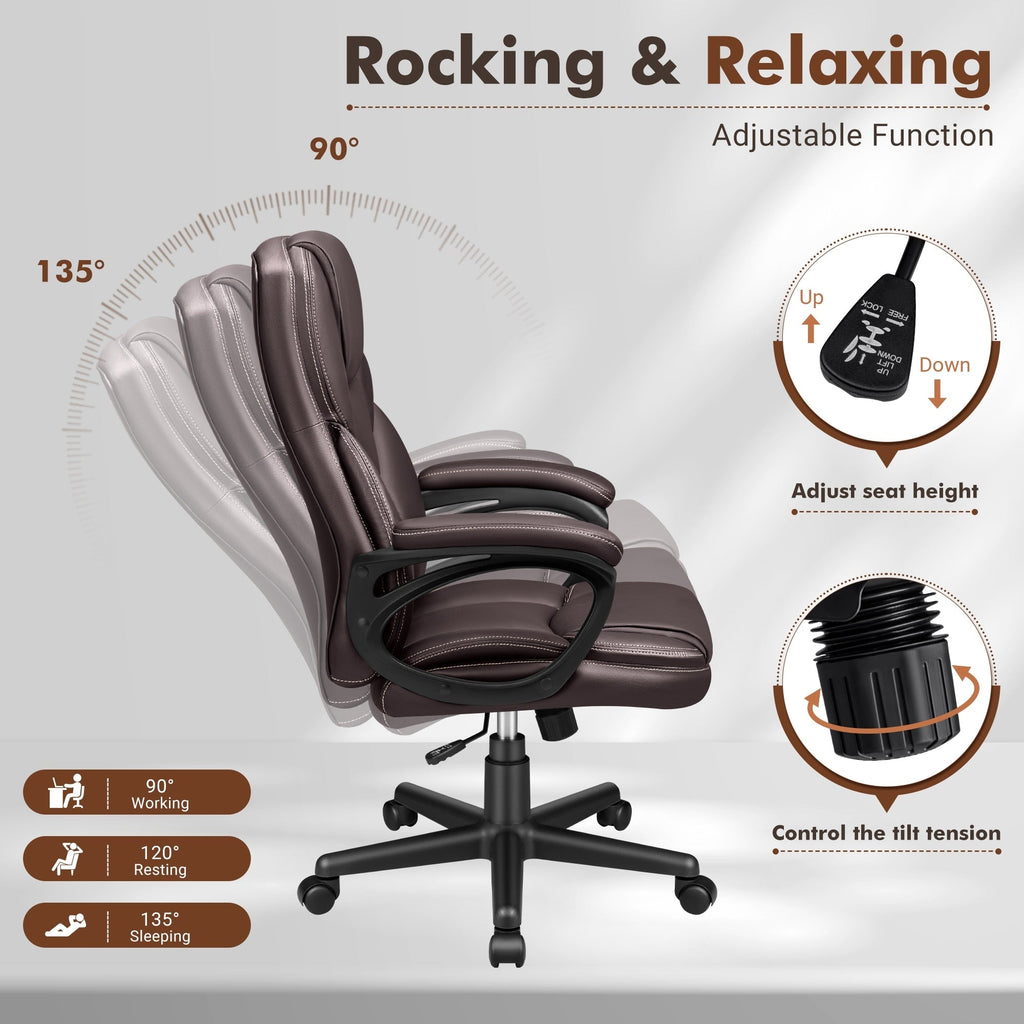 Chaise de bureau ergonomique Homall à dossier haut
