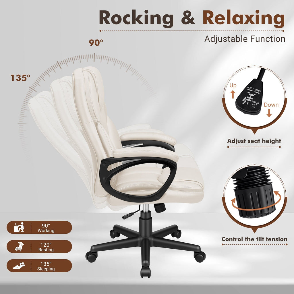Chaise de bureau ergonomique Homall à dossier haut